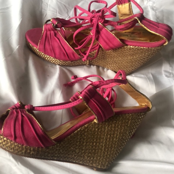 Pink wedge espadrilles - Picture 2 of 4